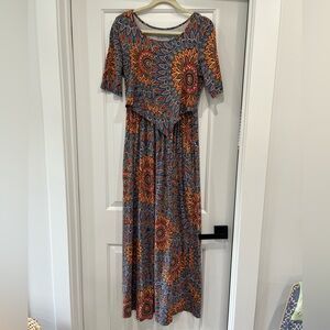 Latched Mama Front Knot Nursing Maxi Dress Size M